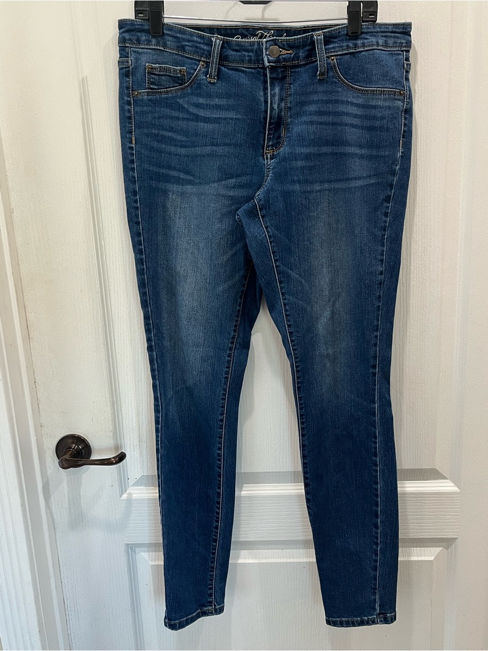 Classic Dark Blue Women's Stretch Skinny Jeans 12 31 long